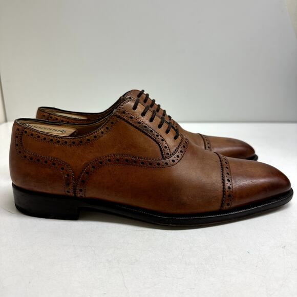 VERY GOOD Magnanni Brown Oxford Cap Toe Bal Made in Spain UK 7.5 / US 8 - Picture 3 of 11